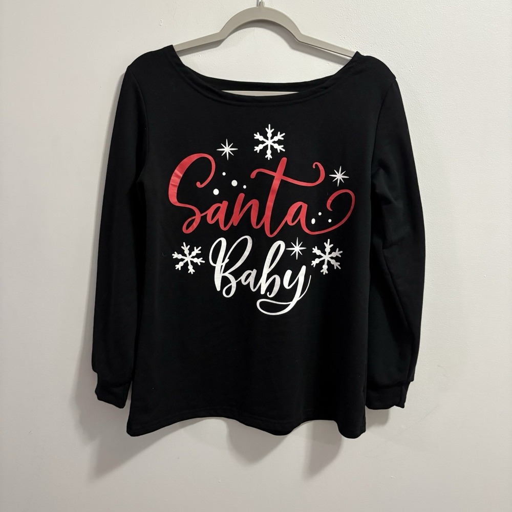 Santa Baby Long Sleeve Women's Shirt‎ Size S Excellent Condition